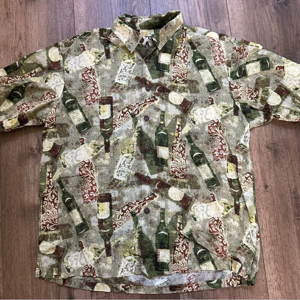 Kahala Men’s Button Down Shirt, Wine, Hawaiian Made Linen Blend, XL
